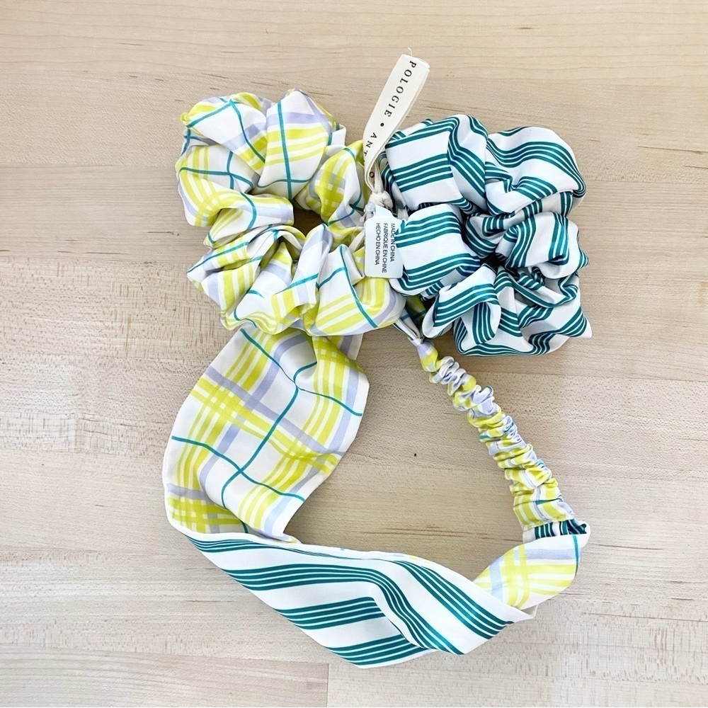 ANTHROPOLOGIE Reversible Satin Headband And Scrunchie Set NWT